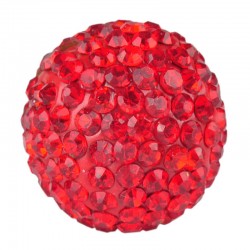 Perles boule strass rouge